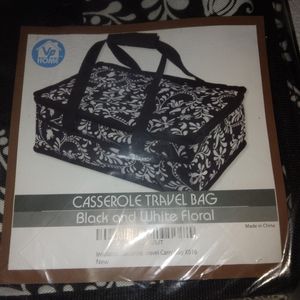 Vp Home Casserole Travel Bag (Black & White Floral)